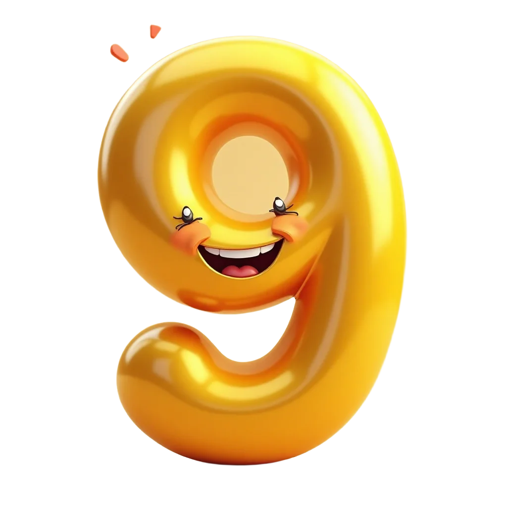 Happy Number 9 Balloon